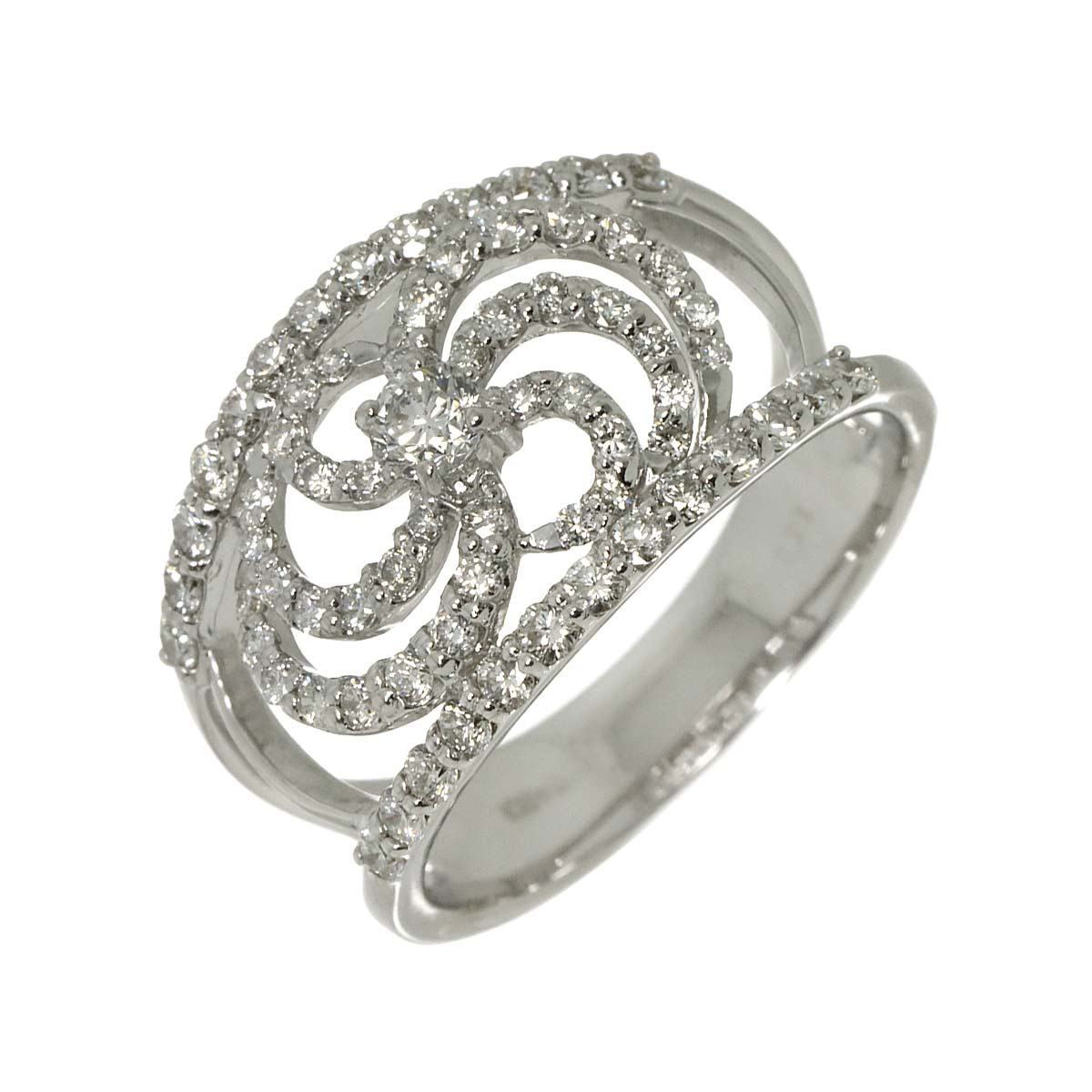 Diamond 1.20ct Ring 18K K18 WG White Gold size8.75(US)