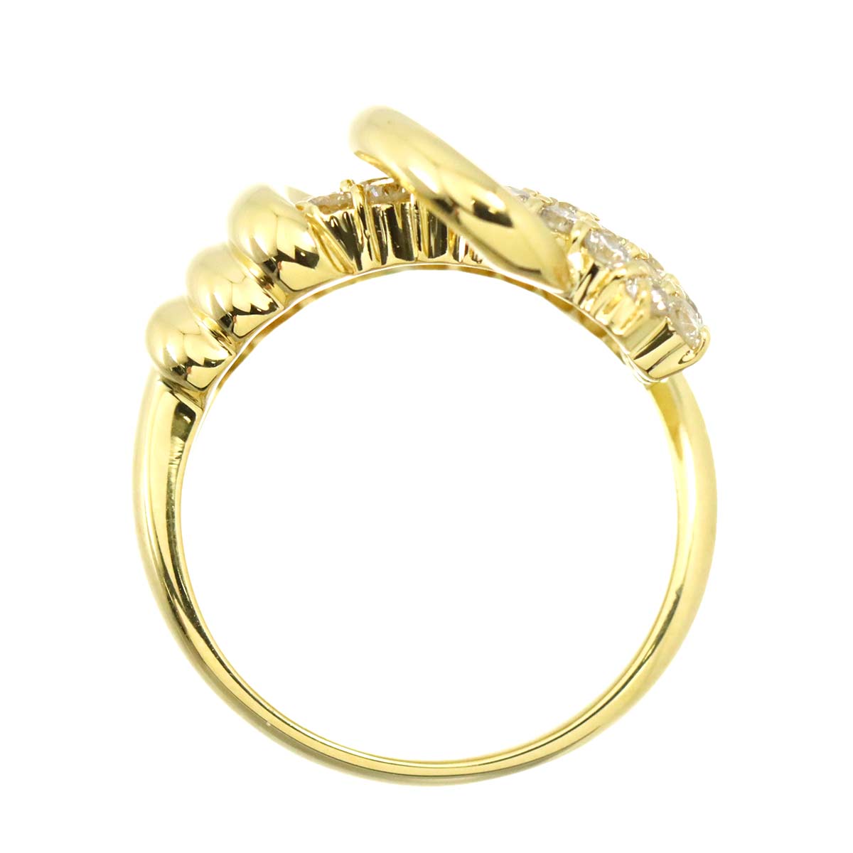 Diamond 1.00ct Ring 18K YG Yellow Gold 750 Size6(US)