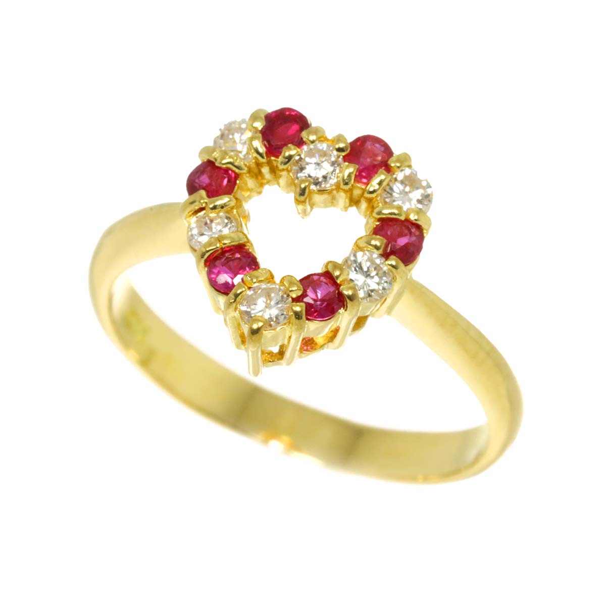 Ruby Diamond 0.20ct Ring 18K YG size4.5(US)