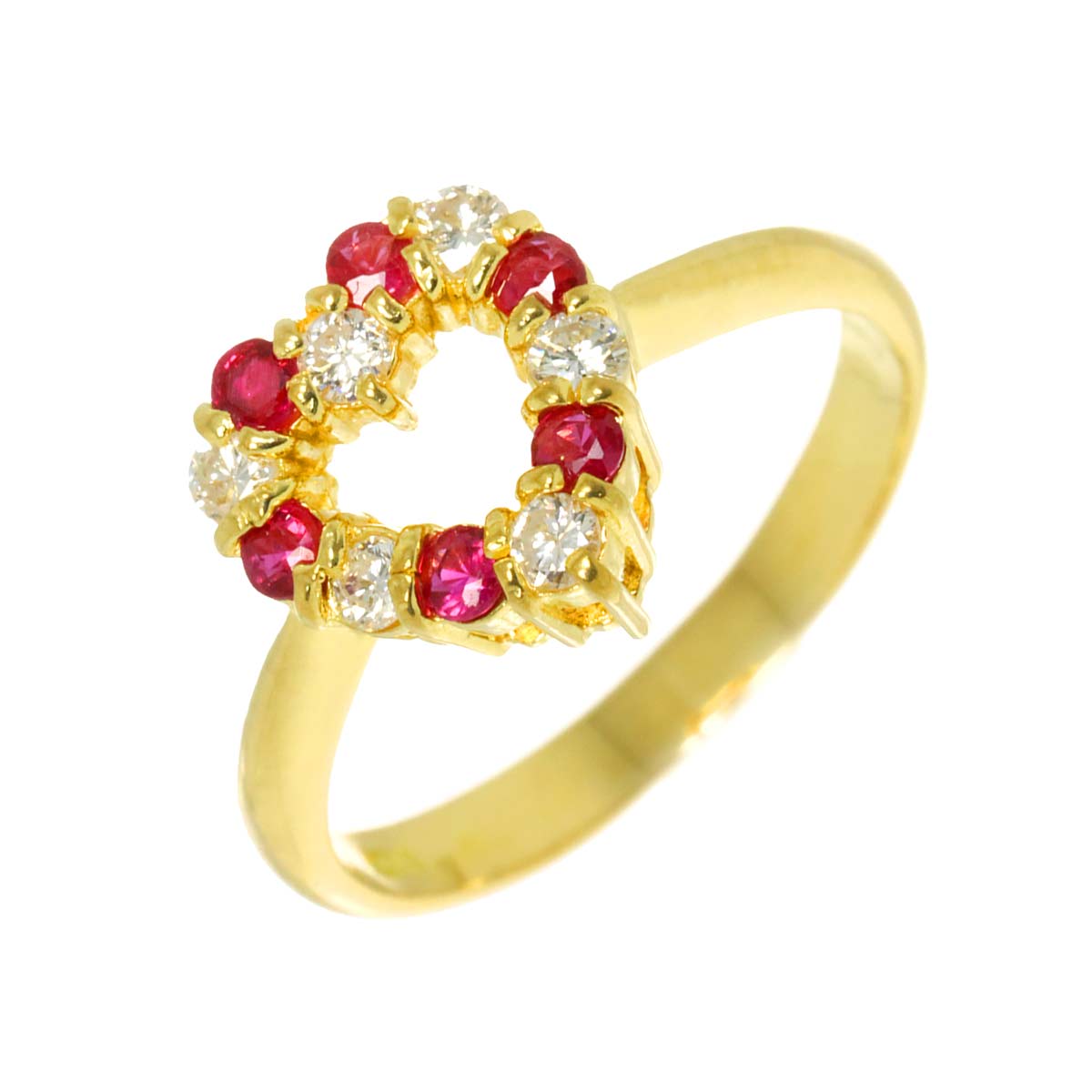 Ruby Diamond 0.20ct Ring 18K YG size4.5(US)