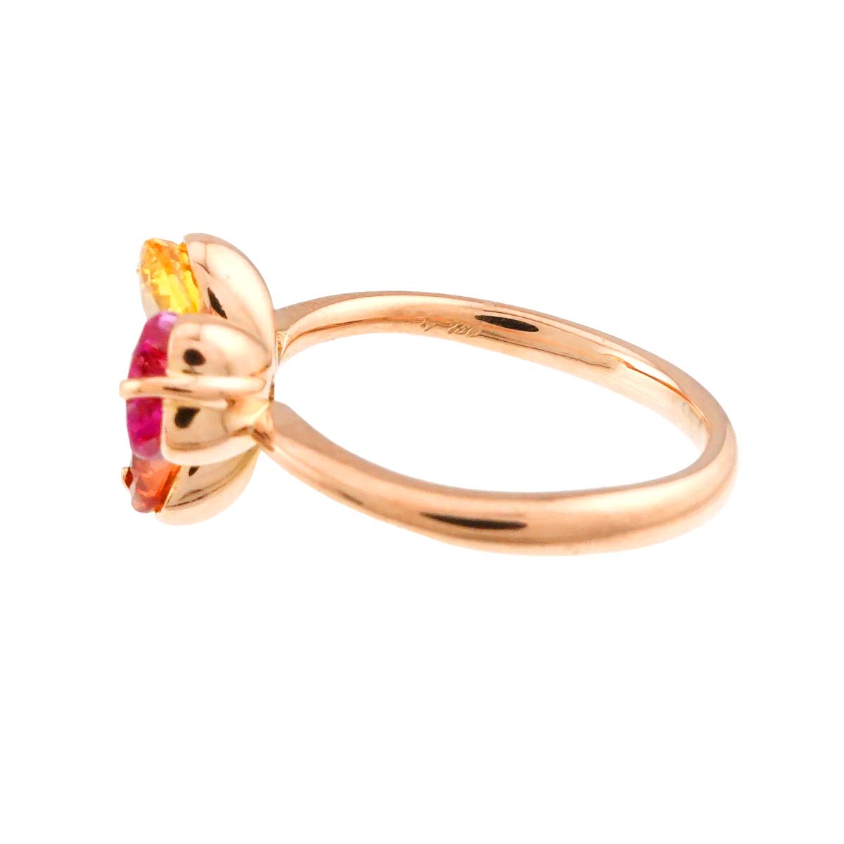 Sapphire 1.87ct Diamond 0.02ct Ring 18K PG Size:5-5.25US