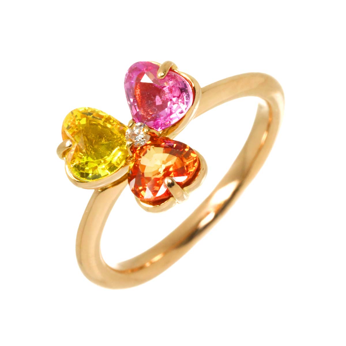 Sapphire 1.87ct Diamond 0.02ct Ring 18K PG Size:5-5.25US