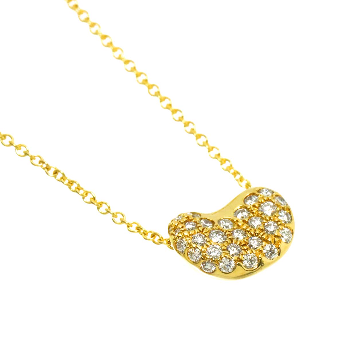 Bean Diamond Necklace 18K Yellow Gold 750