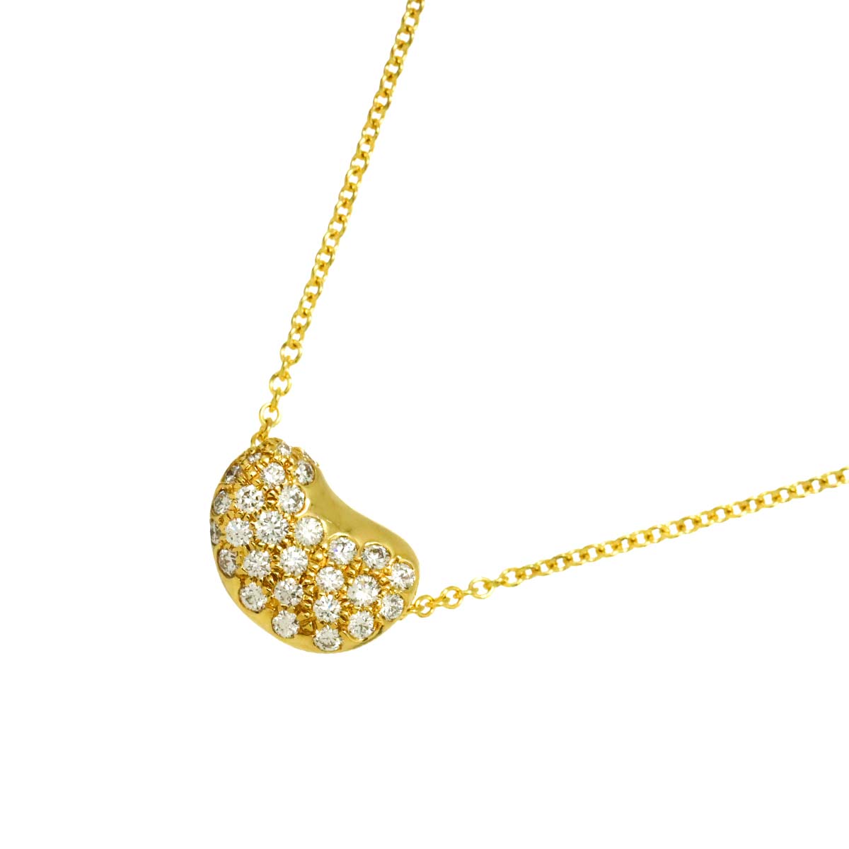 Bean Diamond Necklace 18K Yellow Gold 750