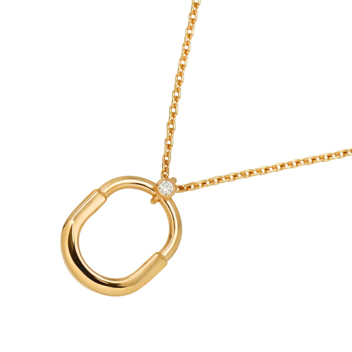 Lock Small Diamond Necklace 18K Pink Gold 750