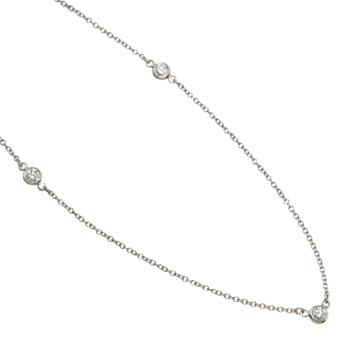 By The Yard Diamond 3P Necklace Platinum