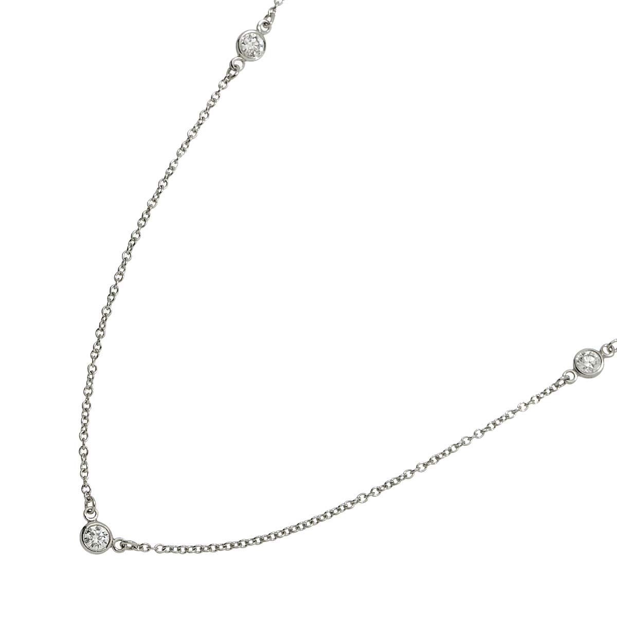 By The Yard Diamond 3P Necklace Platinum