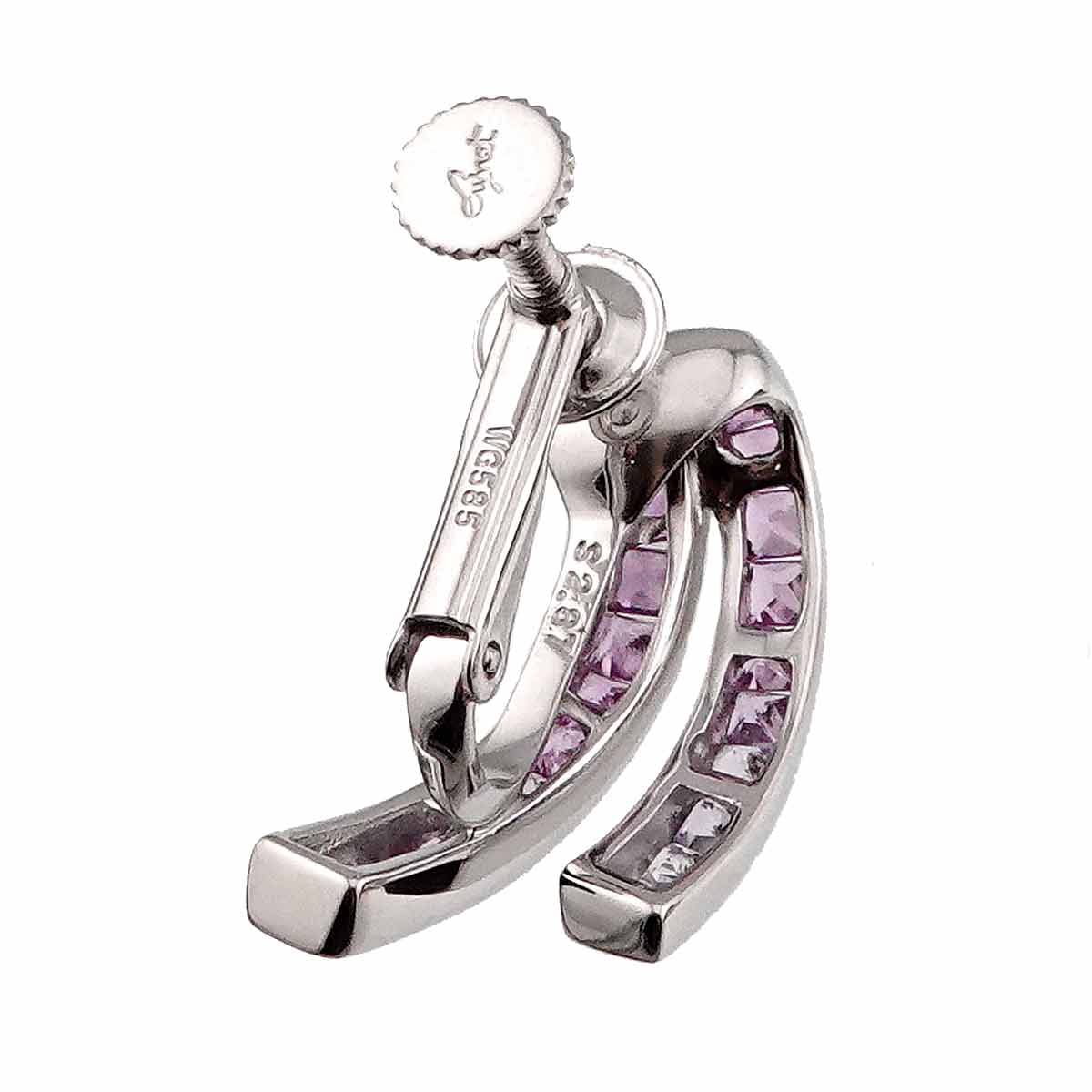Sapphire 2.87ct Earrings Clip on 18K 14K White Gold 750 585