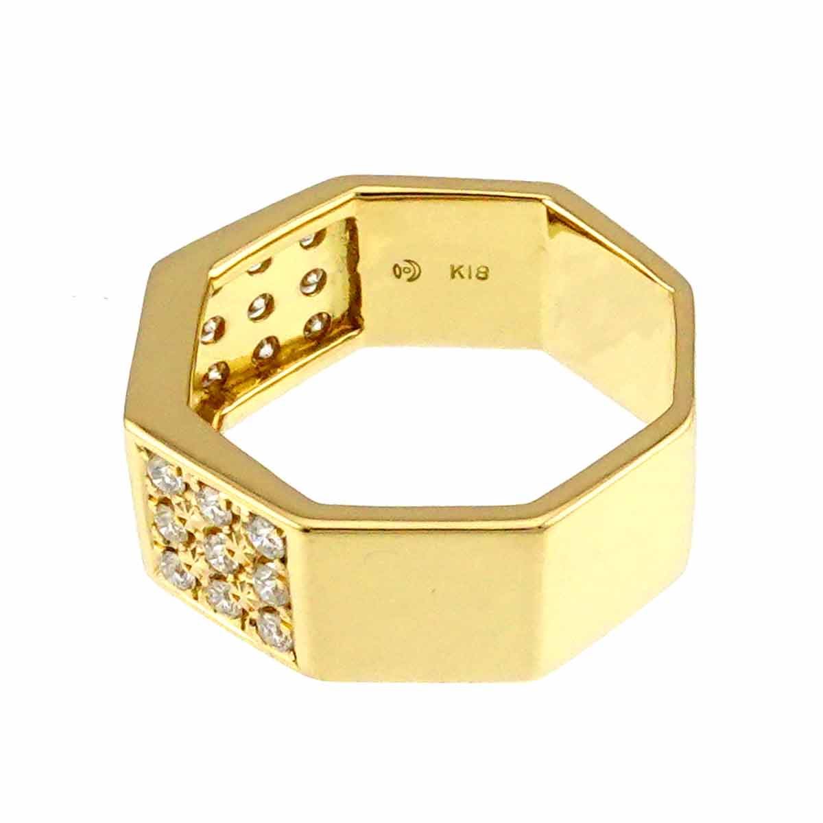 Diamond 0.52ct Ring 18K YG 750 Size6(US)