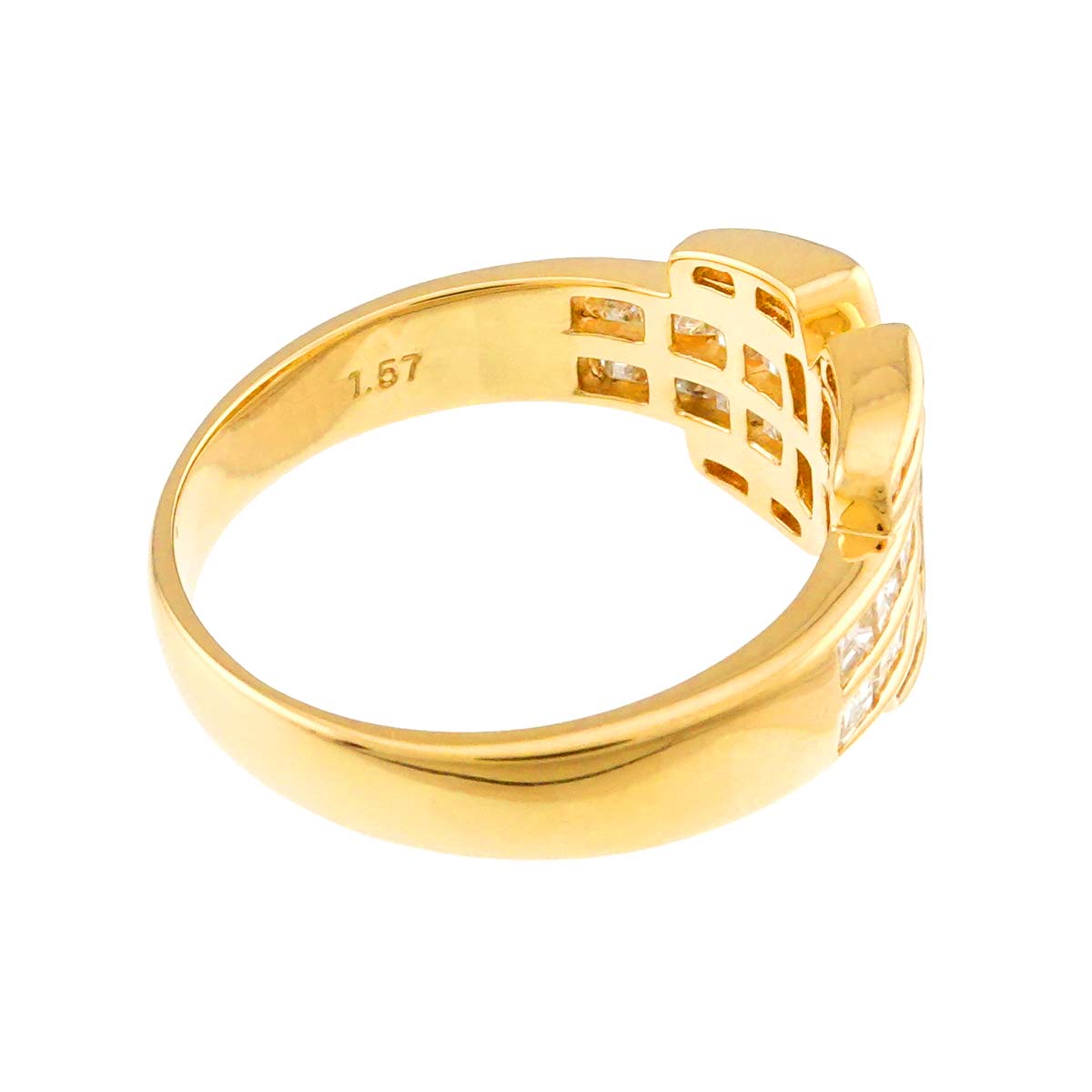 Diamond 1.57ct Ring 18K YG 750 size8.75(US)