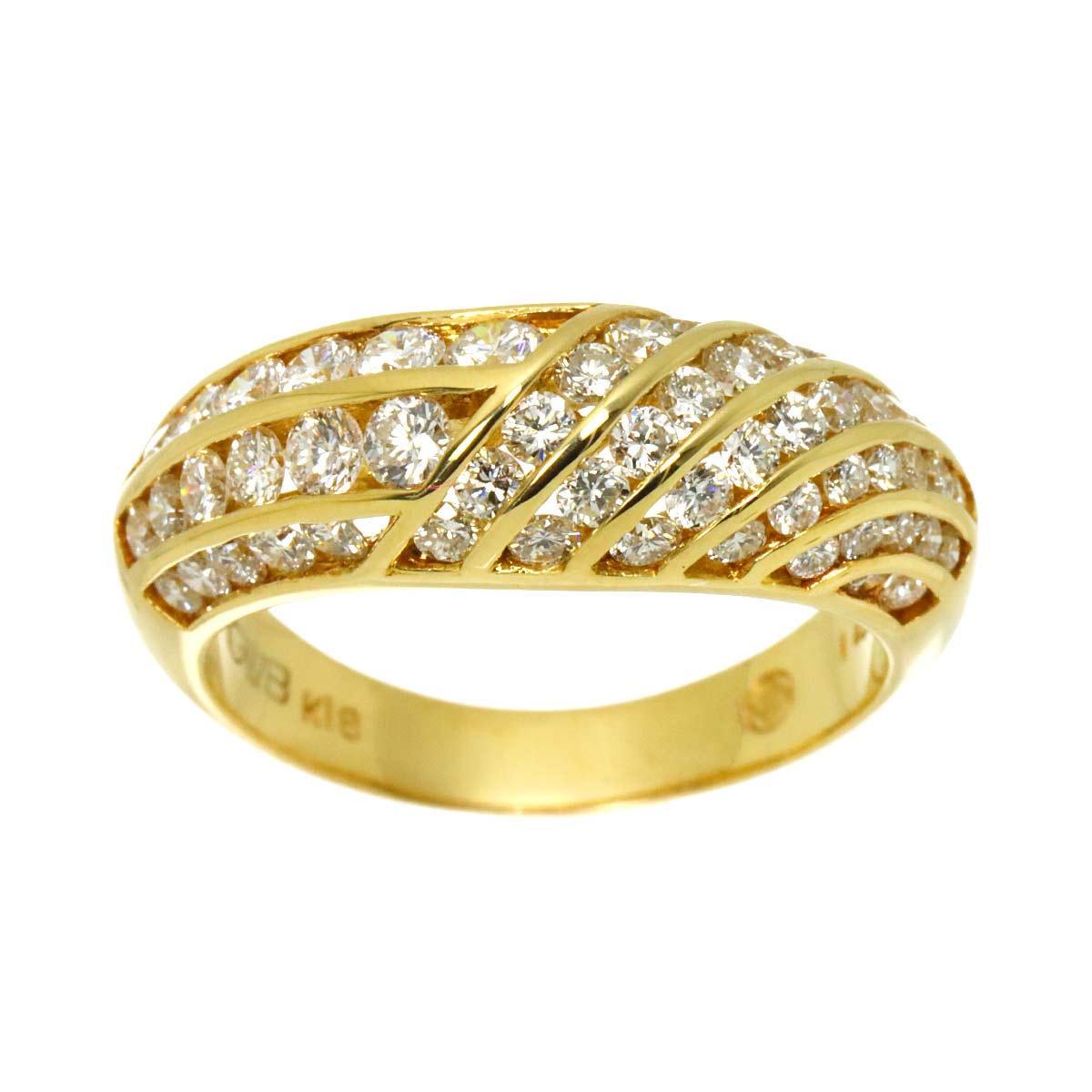 Diamond 1.43ct Ring 18K YG 750 size 6(US)