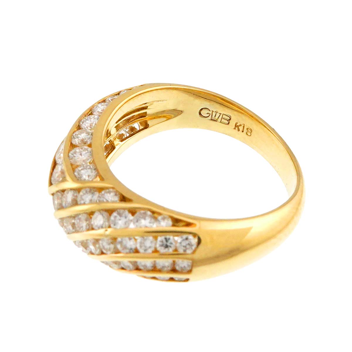 Diamond 1.43ct Ring 18K YG 750 size 6(US)