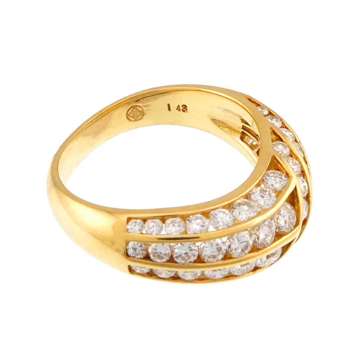 Diamond 1.43ct Ring 18K YG 750 size 6(US)