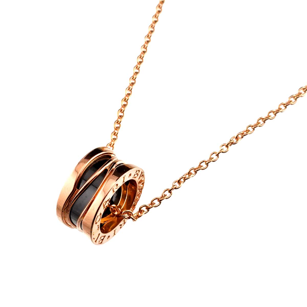 B-ZERO1 Legend Necklace Black Ceramic 18K Pink Gold 750