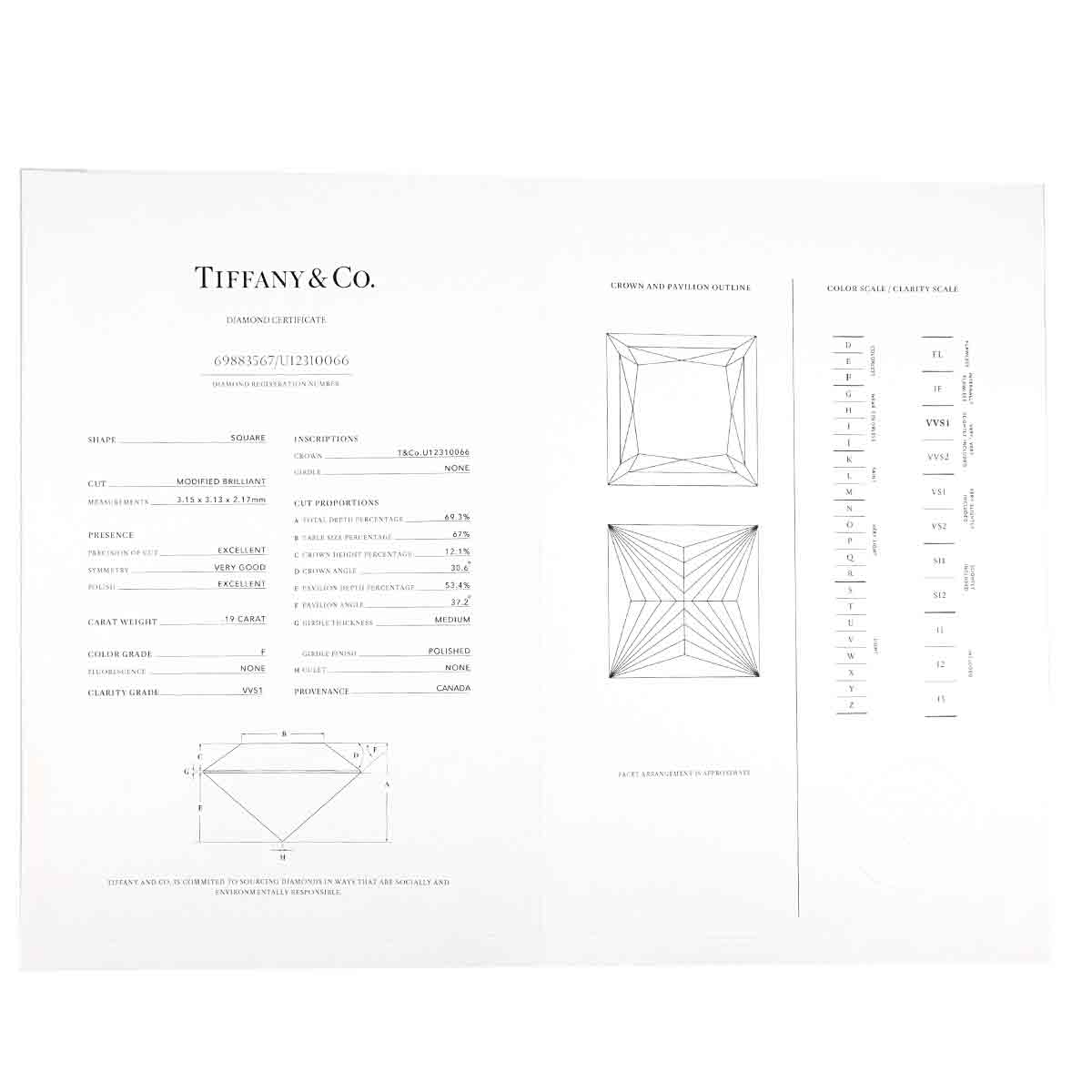 Diamond 0.19/0.18ct F/VVS1 Earrings Pierced Pt