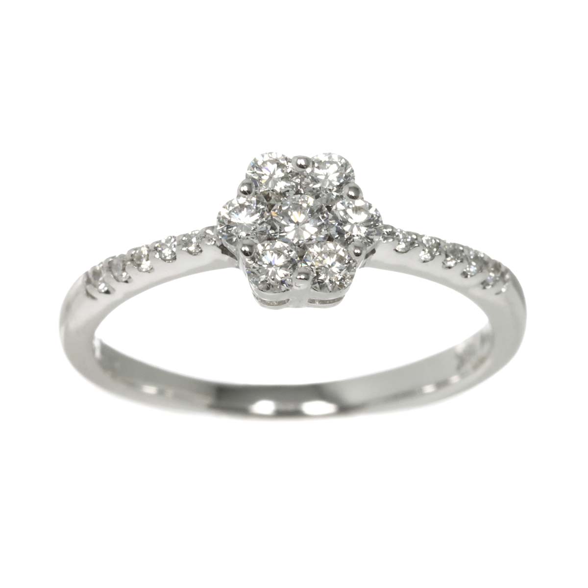 Diamond 0.32ct Ring 18K WG 750 Size4.5(US)
