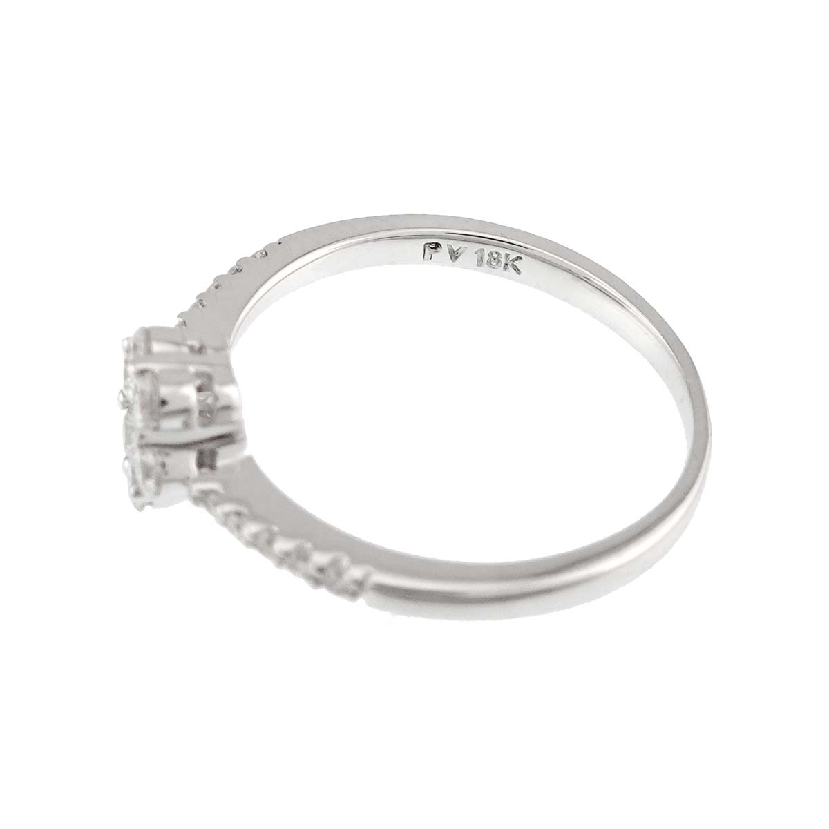 Diamond 0.32ct Ring 18K WG 750 Size4.5(US)