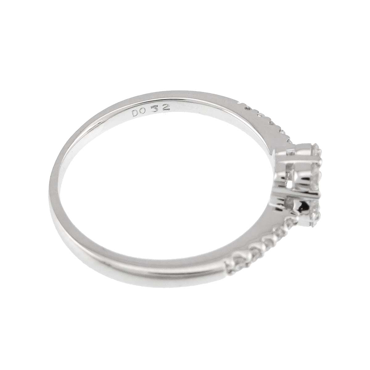 Diamond 0.32ct Ring 18K WG 750 Size4.5(US)