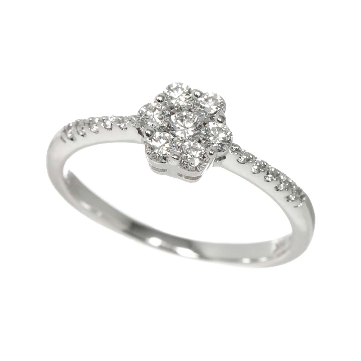 Diamond 0.32ct Ring 18K WG 750 Size4.5(US)