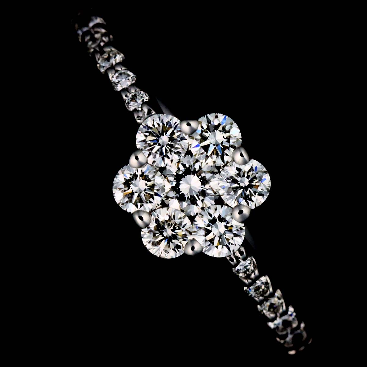 Diamond 0.32ct Ring 18K WG 750 Size4.5(US)