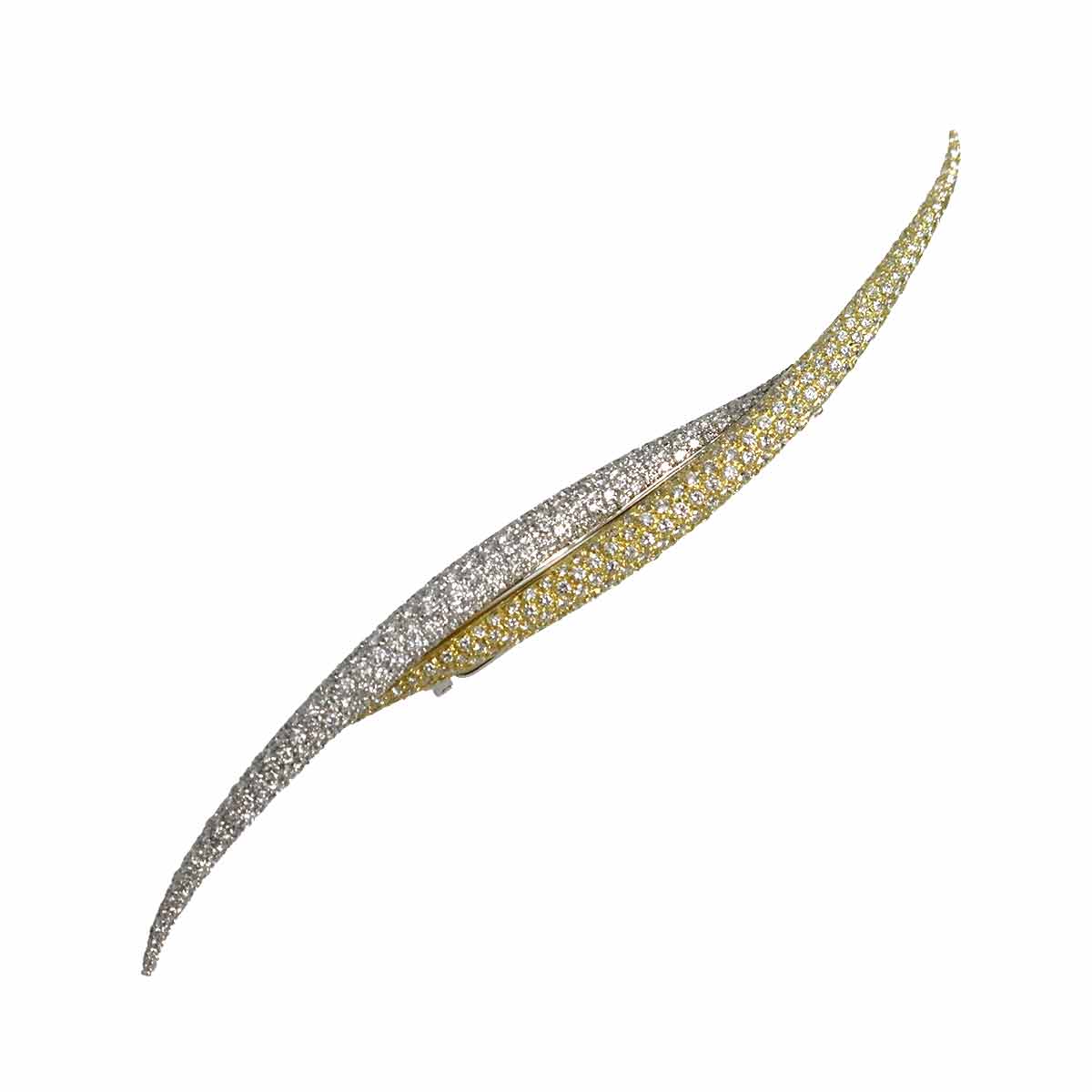 Diamond 2.34ct Brooch 18K YG WG 750