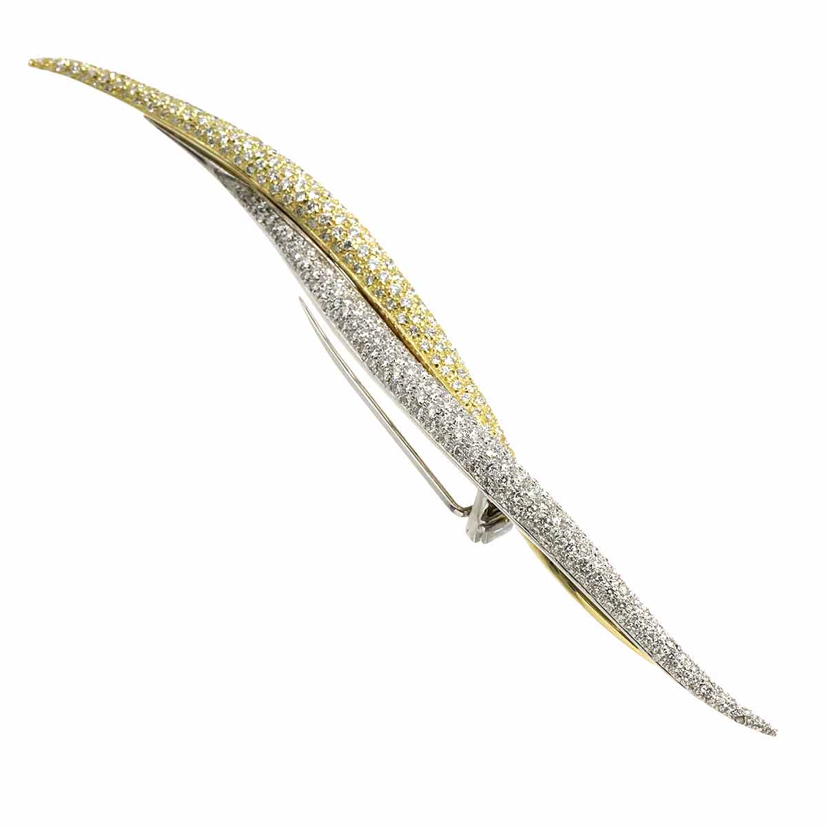 Diamond 2.34ct Brooch 18K YG WG 750
