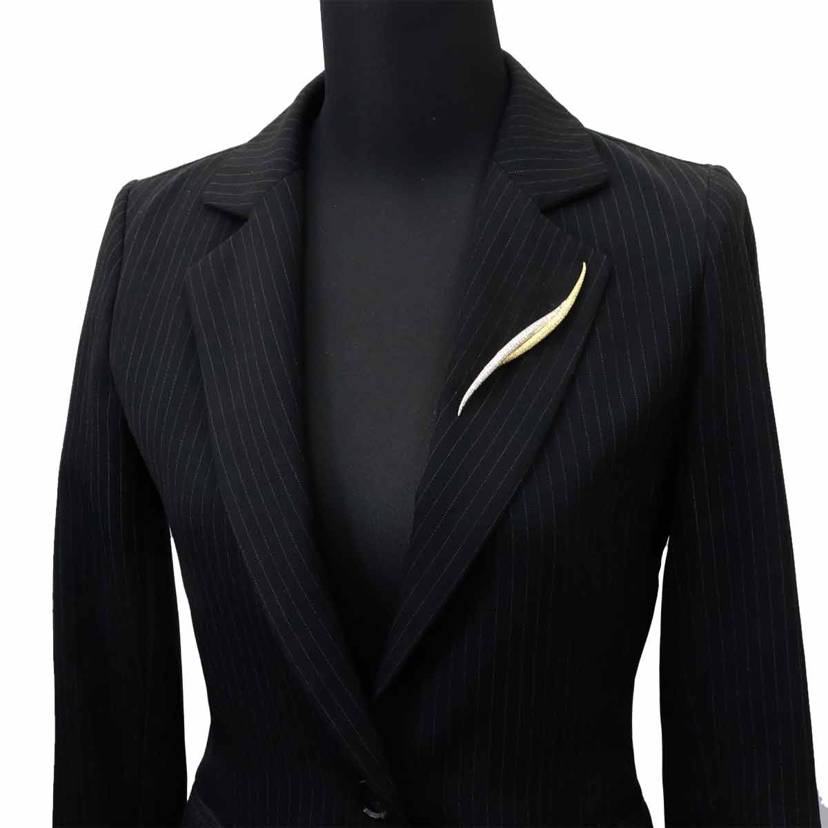 Diamond 2.34ct Brooch 18K YG WG 750