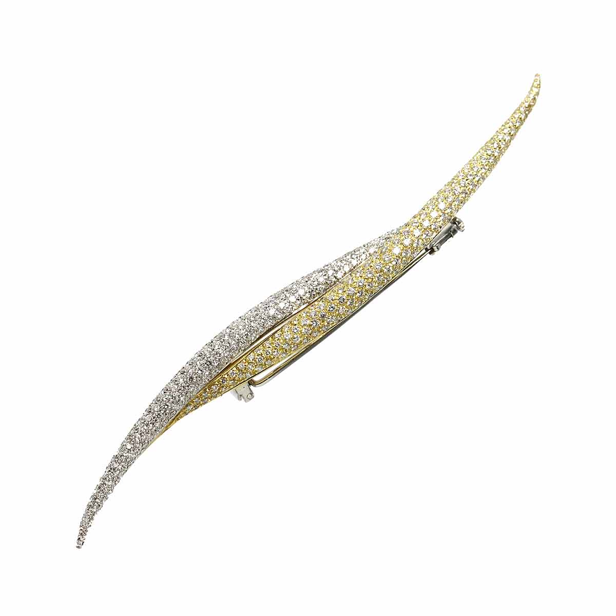 Diamond 2.34ct Brooch 18K YG WG 750