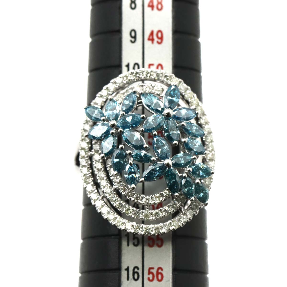 Diamond 2.00ct Ring 18K K18 WG White Gold size6(US)