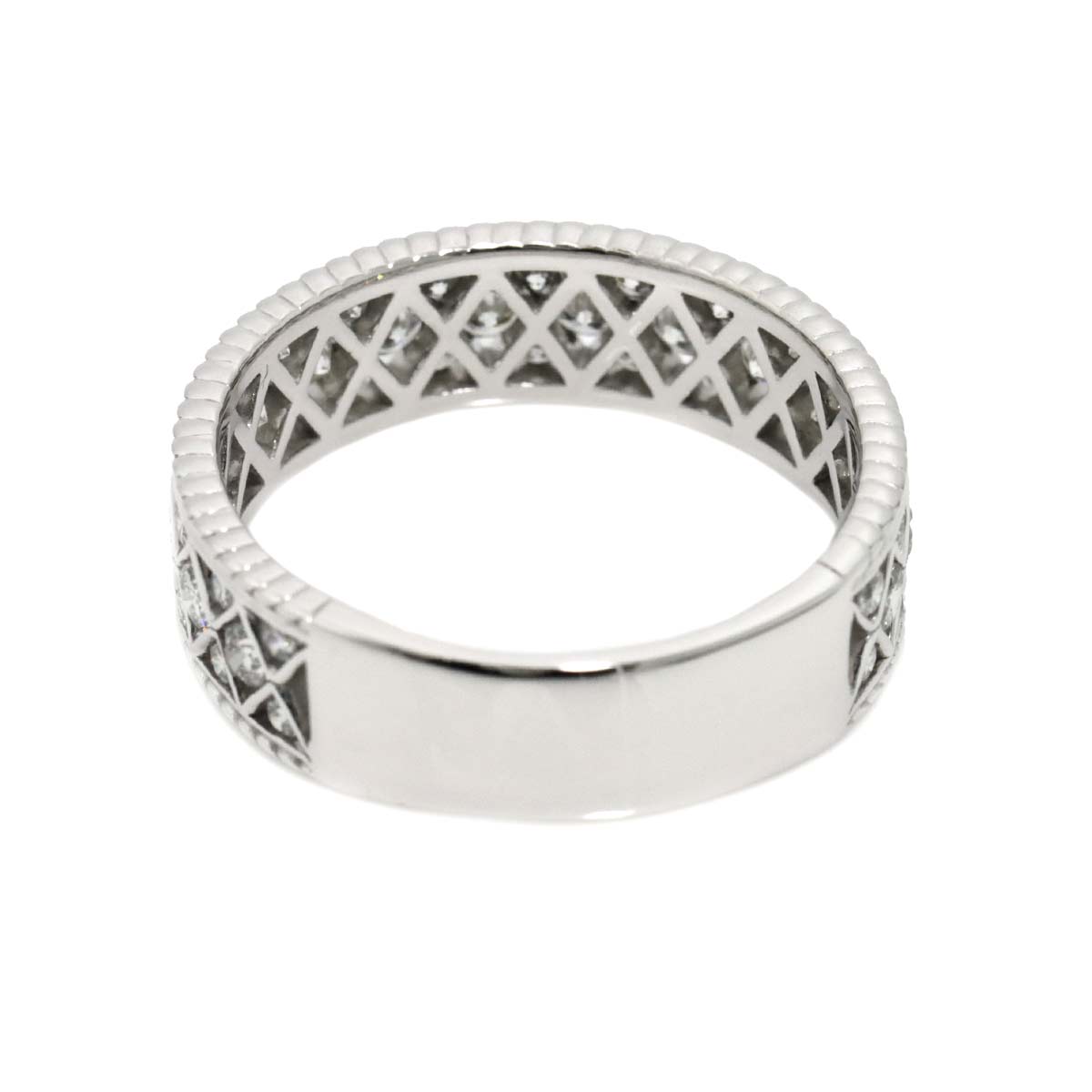 Diamond 1.30ct Ring 18K K18 WG White Gold size8.25(US)