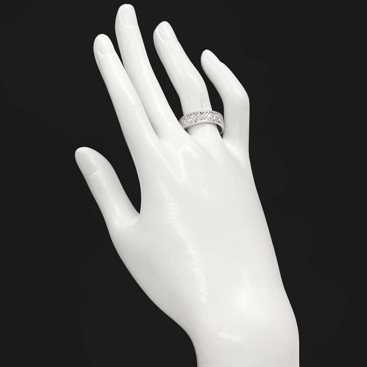 Diamond 1.30ct Ring 18K K18 WG White Gold size8.25(US)