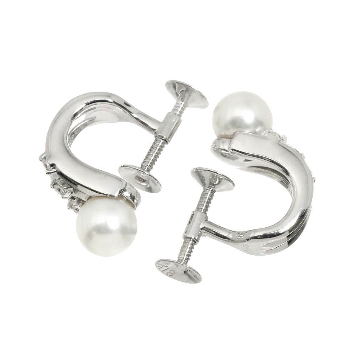 Akoya Pearl Diamond 0.03ct/0.03ct Earrings 18K WG 750