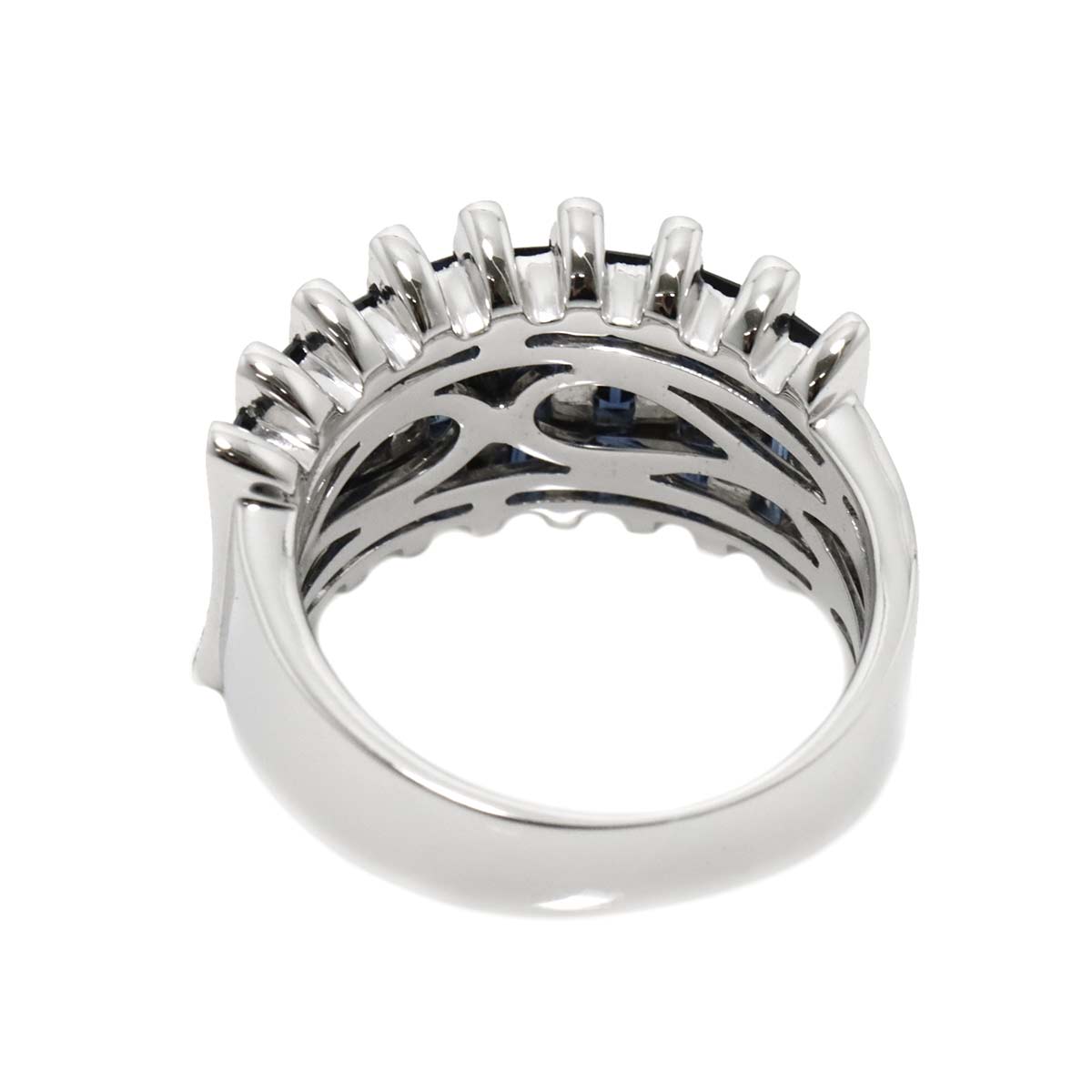 Sapphire 2.80ct Diamond 0.35ct Ring 18K WG 750 size6.5-6.75(US)