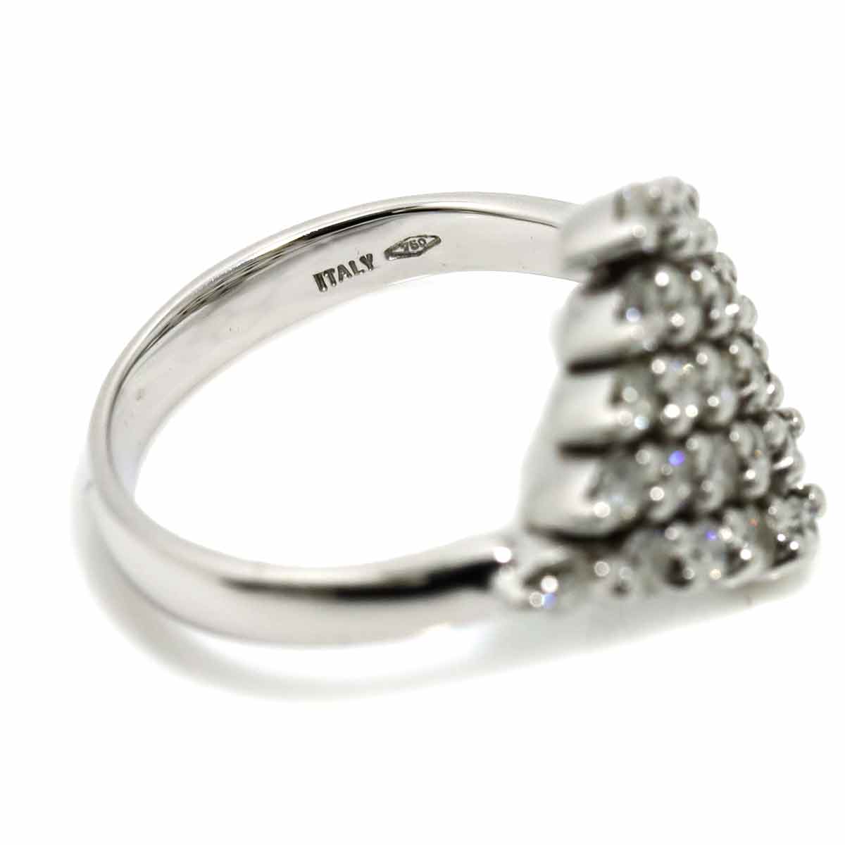 Diamond Ring 18K WG 750 Size5-5.25(US)