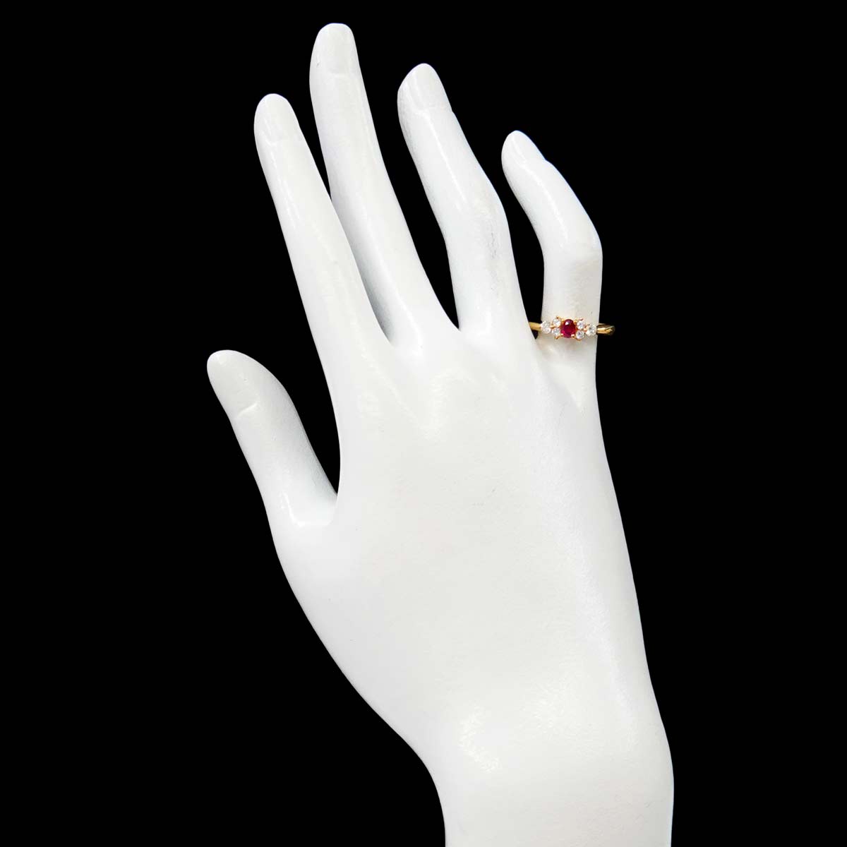 Ruby 0.24ct Diamond 0.27ct Ring 18K YG size4.5-4.75(US)