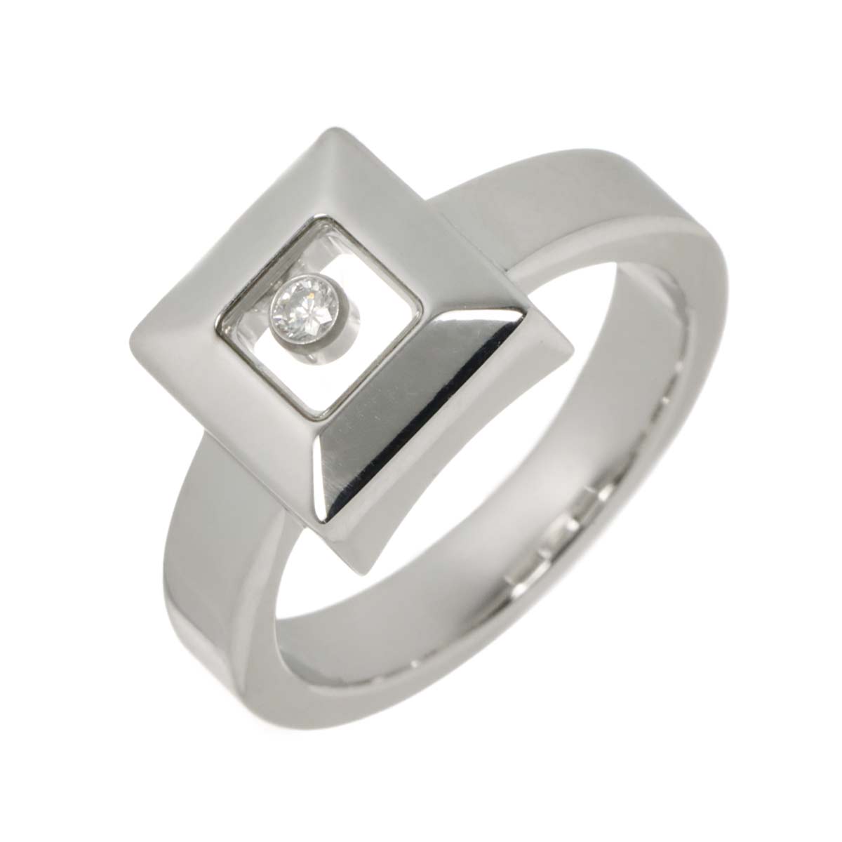 Happy Diamond Ring 18K WG 750 Size6(US)