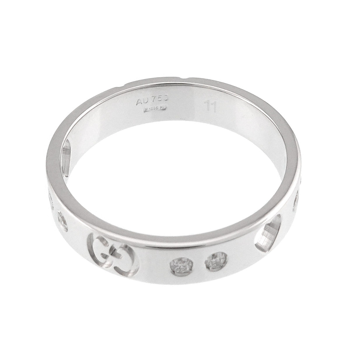 ICON Ring Diamond 18K WG White Gold 750 size11 5.25-5.5(US)