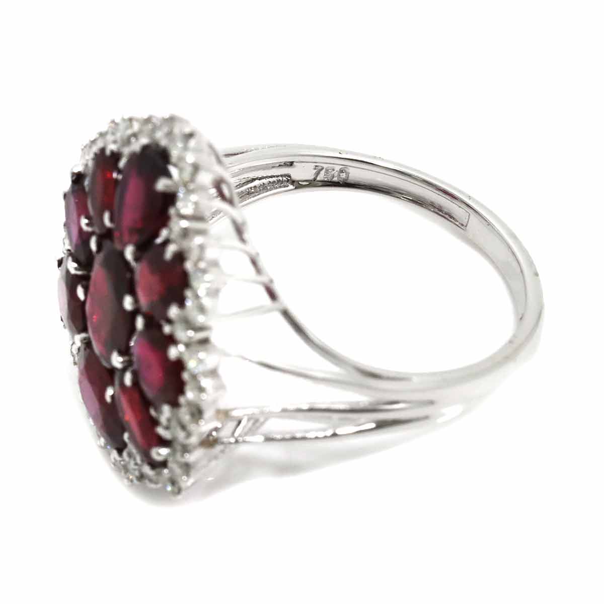 Ruby 4.56ct Diamond 0.47ct Ring 18K WG size6.75(US)