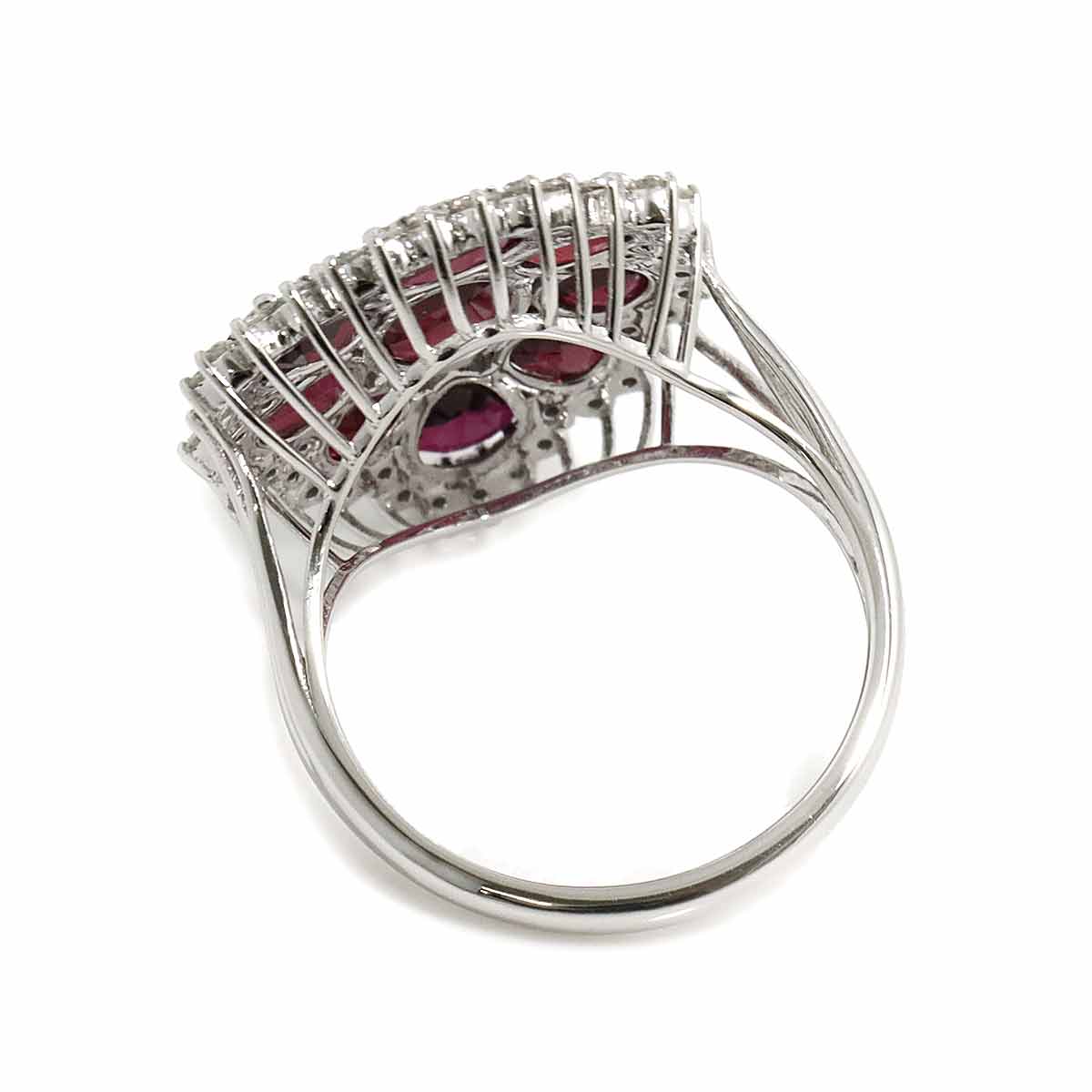 Ruby 4.56ct Diamond 0.47ct Ring 18K WG size6.75(US)