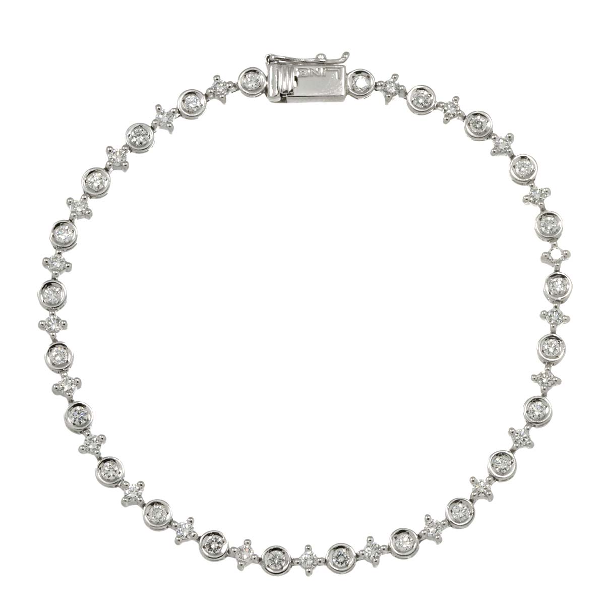 LINE Diamond 1.50ct Bracelet 18K White Gold 750