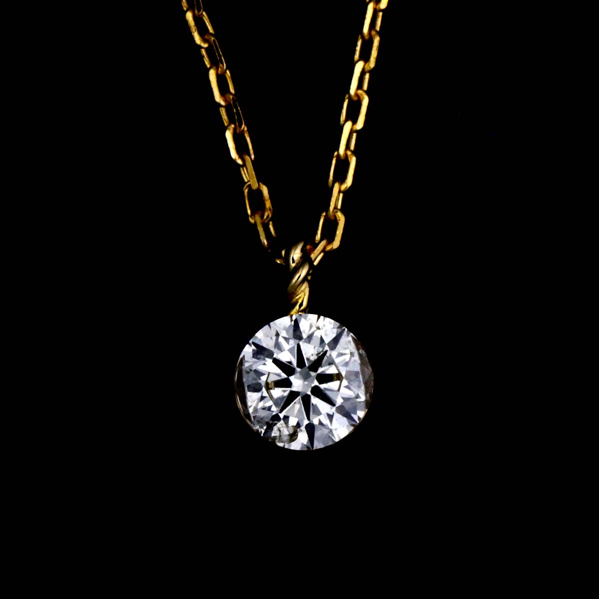 Diamond 0.20ct Necklace 18K YG Yellow Gold 750