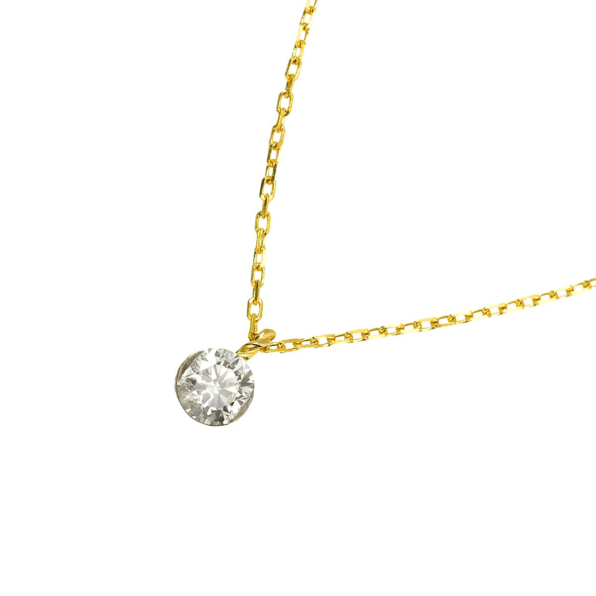 Diamond 0.20ct Necklace 18K YG Yellow Gold 750