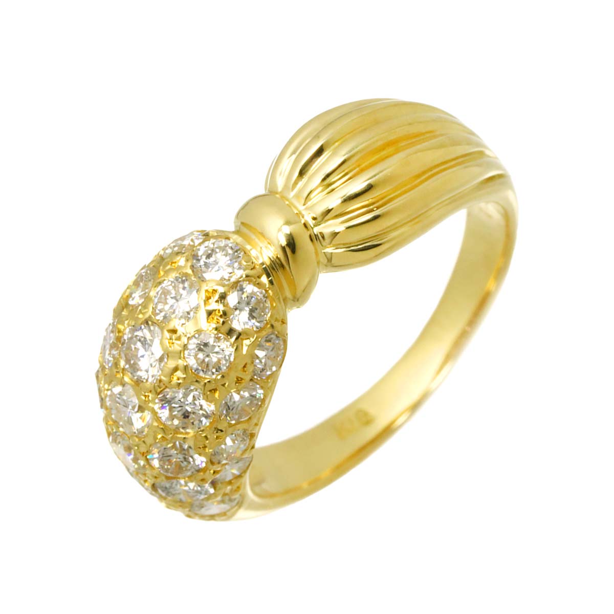 Diamond 1.56ct Ring 18K YG Yellow Gold 750 5.75-6(US)
