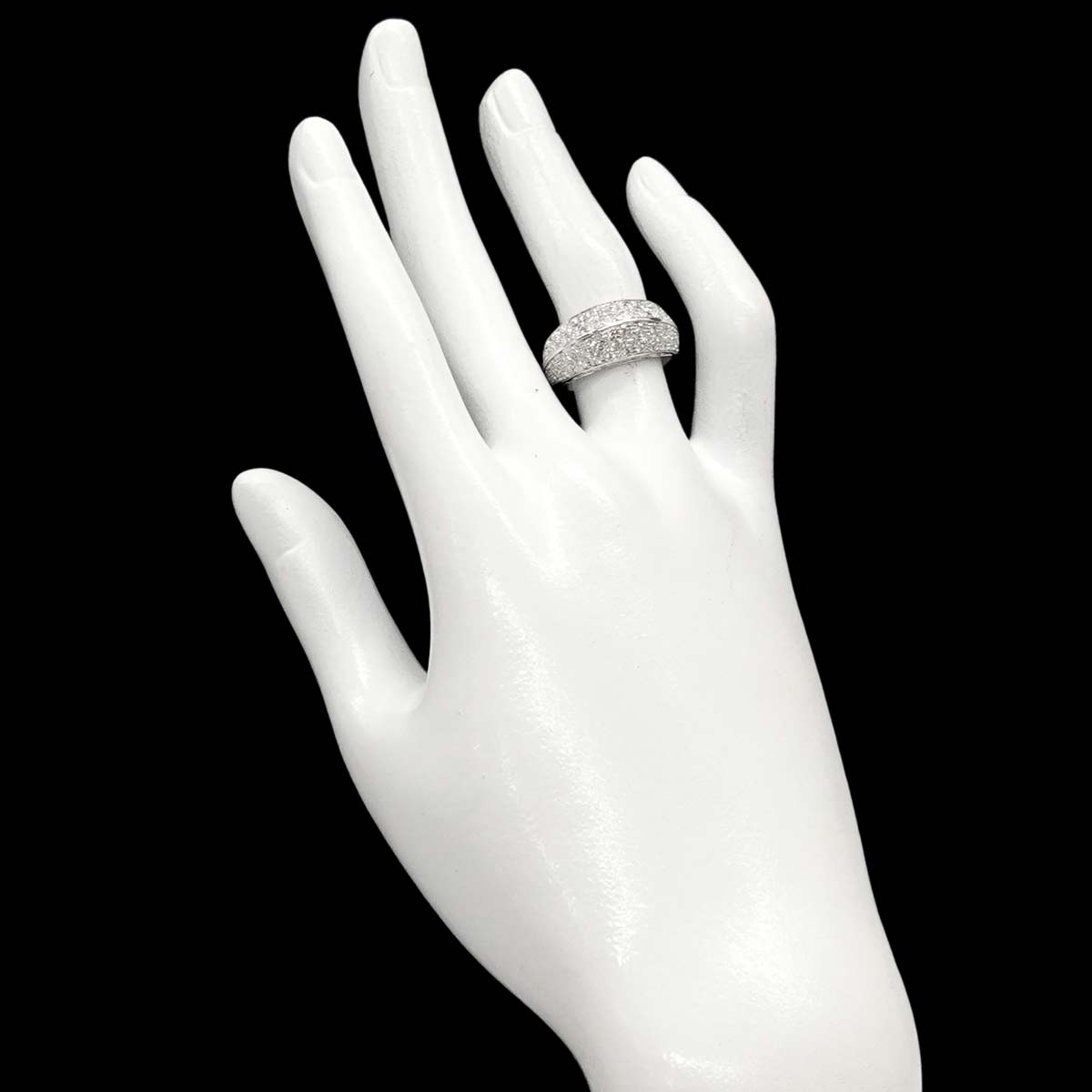 Diamond 0.86ct Ring 18K K18 WG White Gold size5.75-6(US)