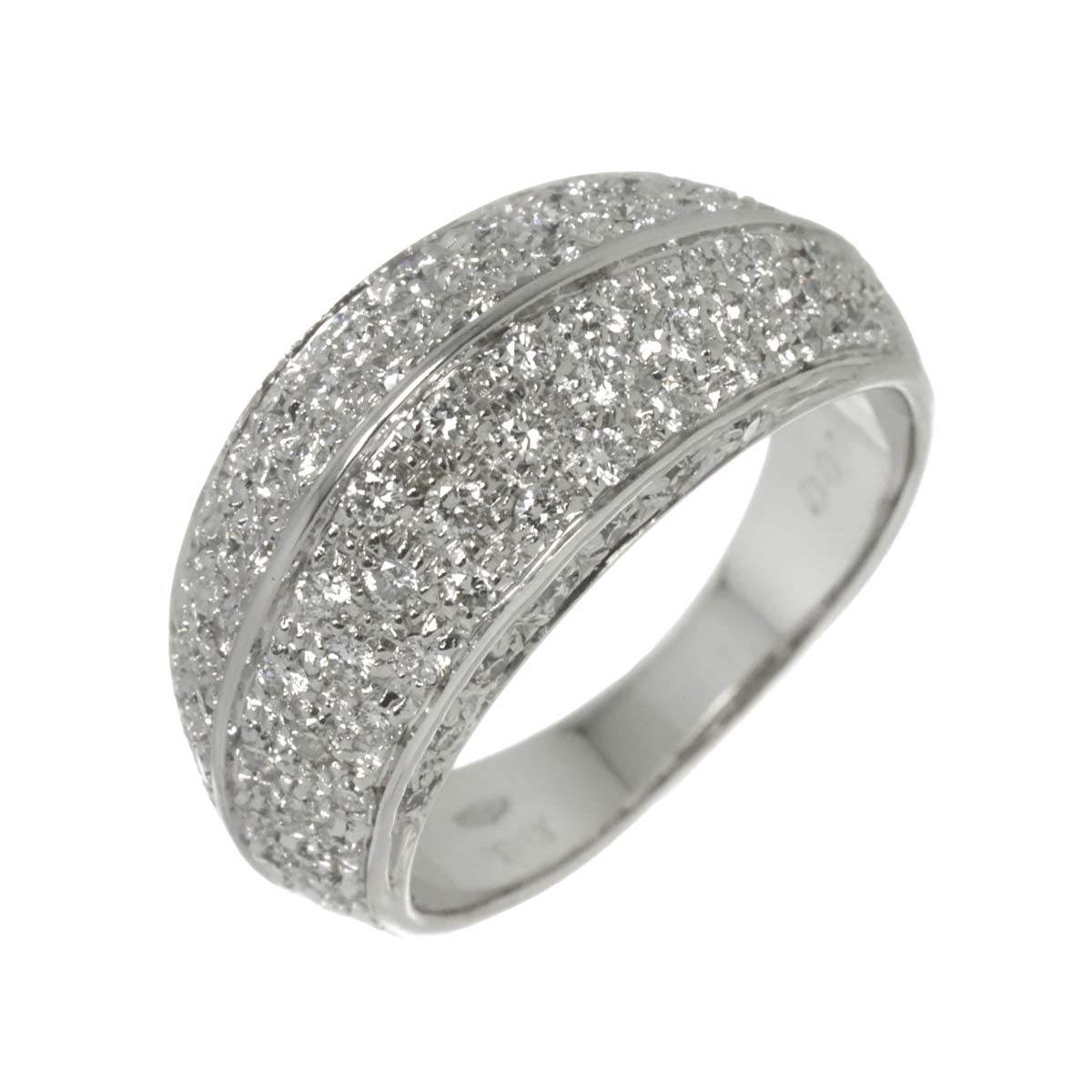 Diamond 0.86ct Ring 18K K18 WG White Gold size5.75-6(US)