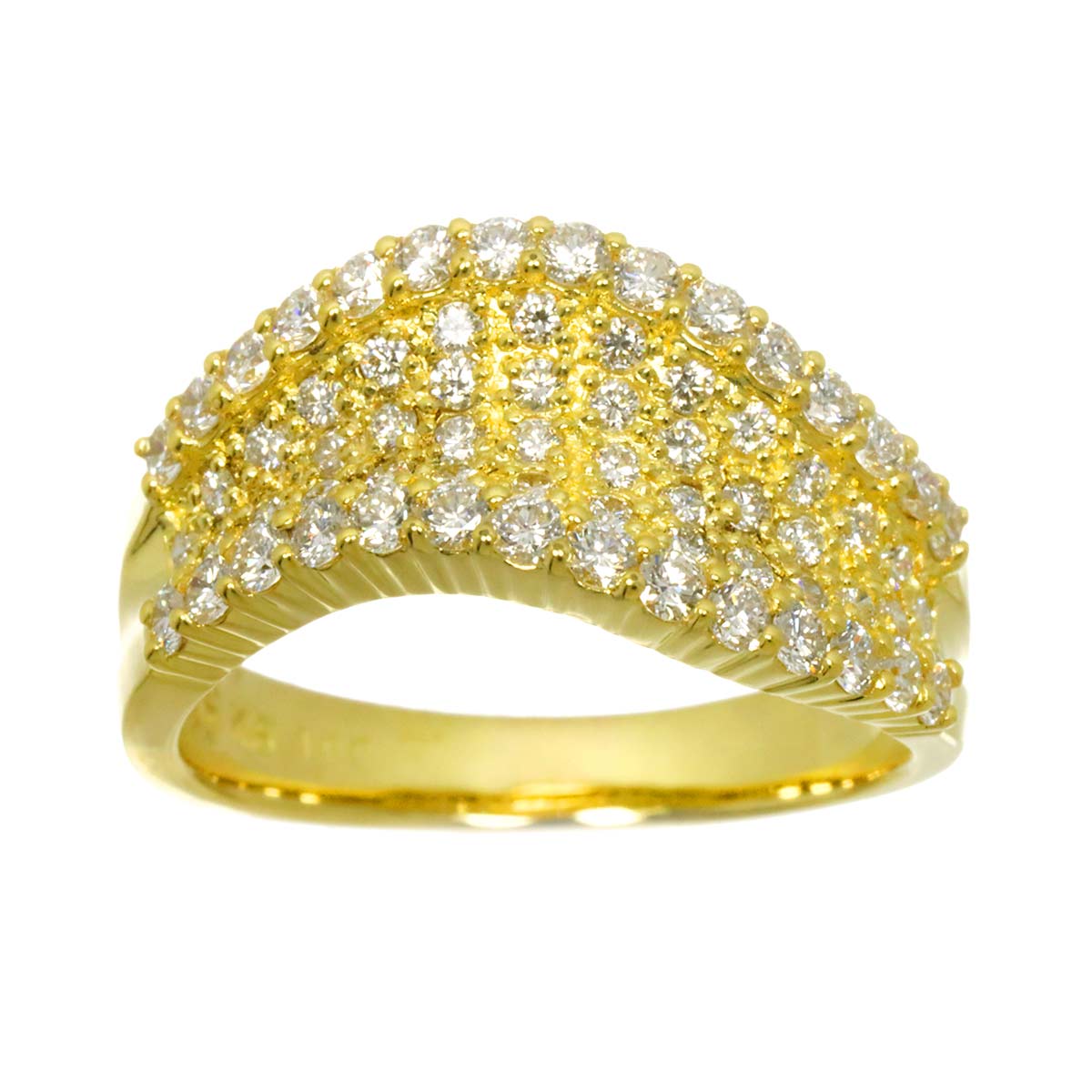 Diamond 1.00ct Ring 18K YG 750 size7.25(US)