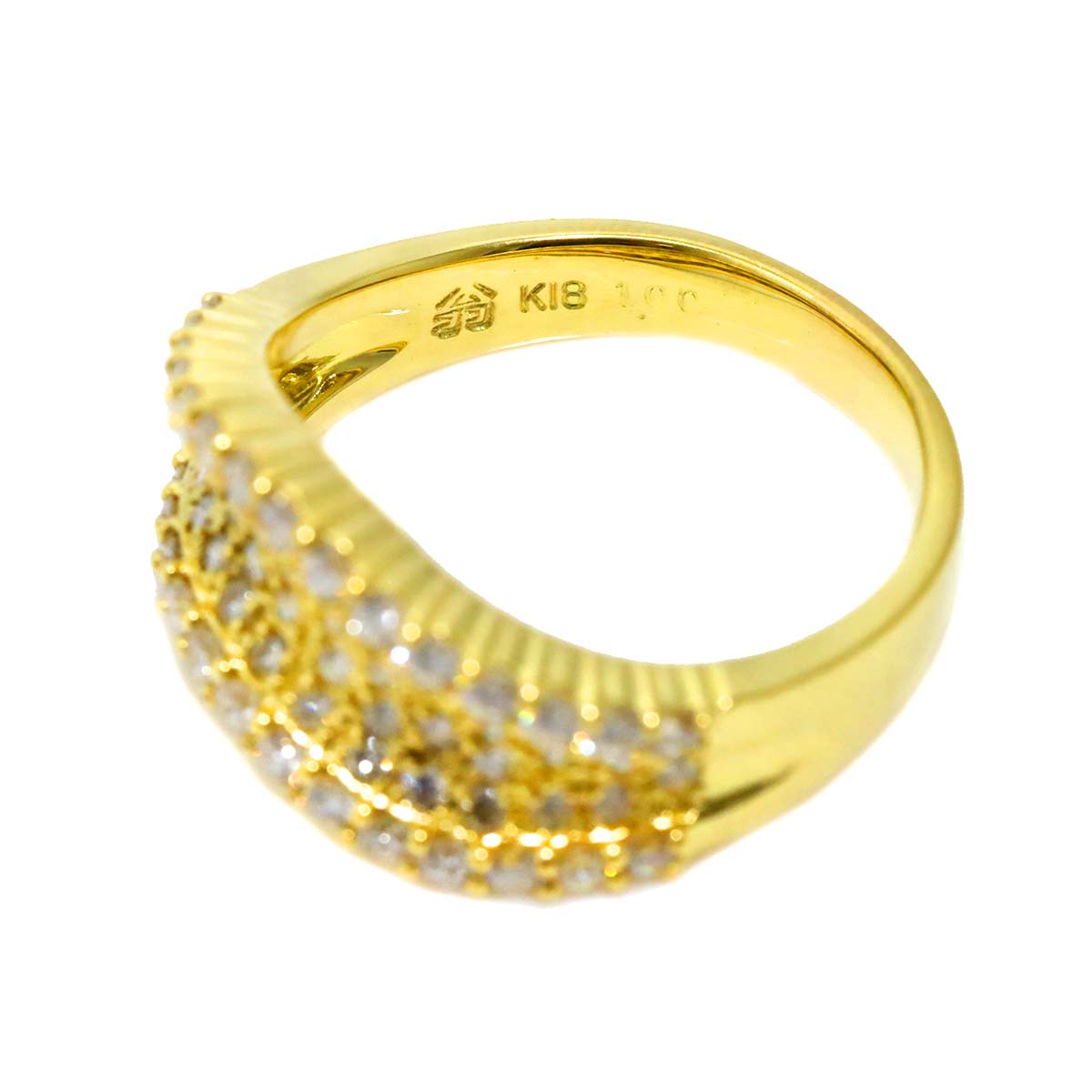 Diamond 1.00ct Ring 18K YG 750 size7.25(US)