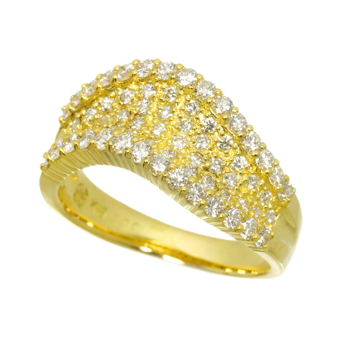 Diamond 1.00ct Ring 18K YG 750 size7.25(US)