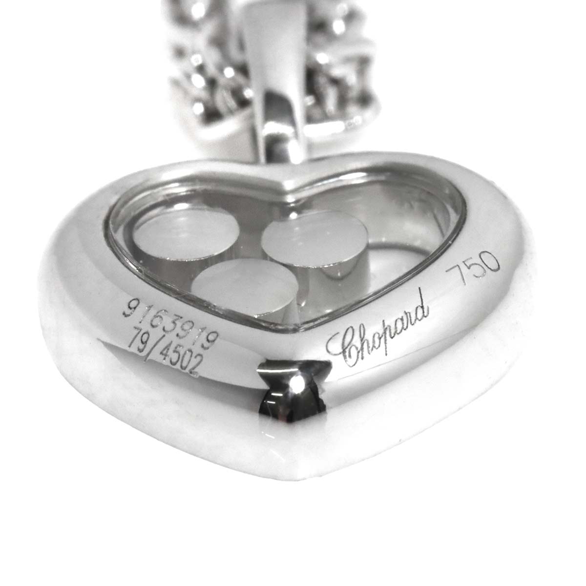Happy Diamond Heart Necklace 18K White Gold 750