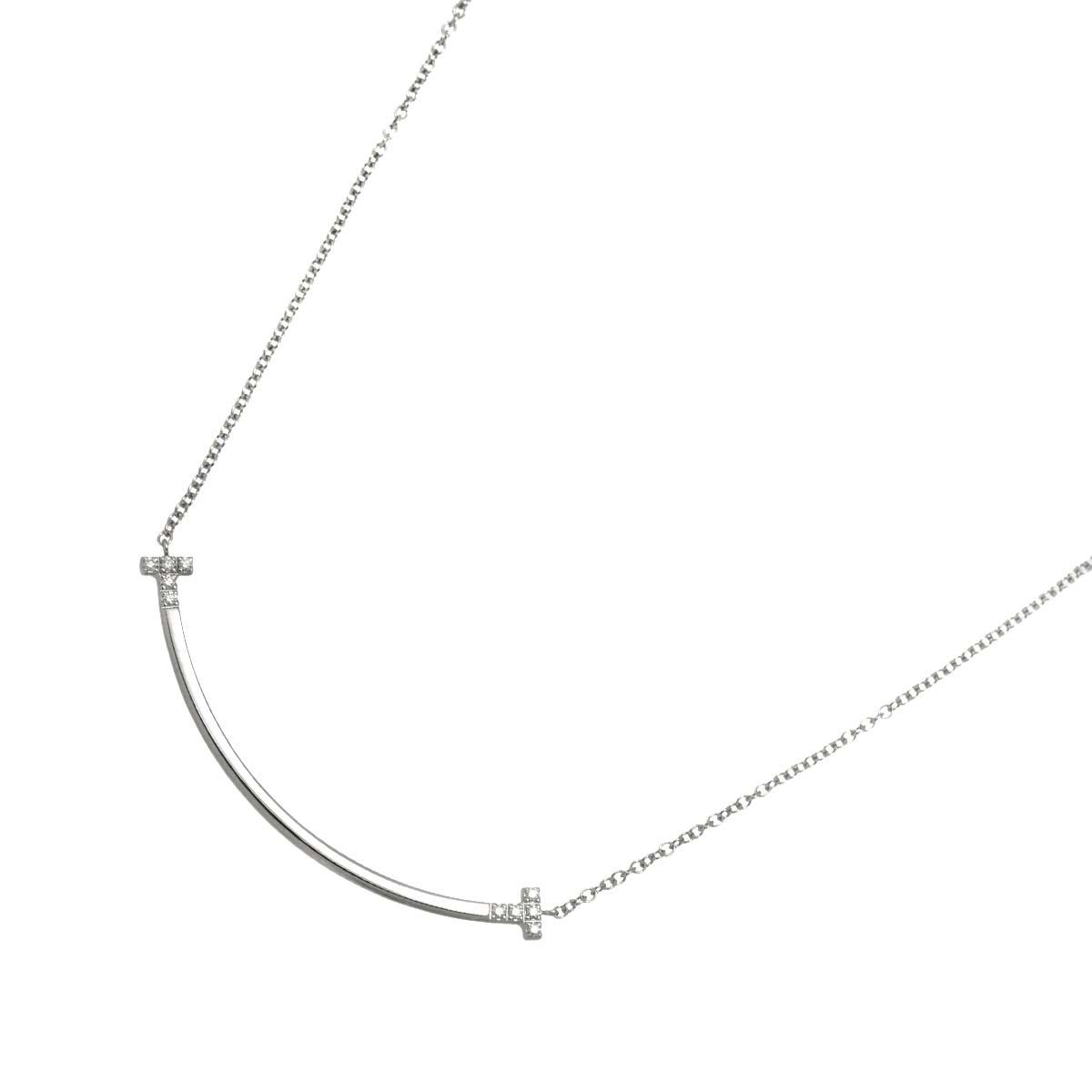 T Smile Diamond Necklace SM 18K White Gold 750